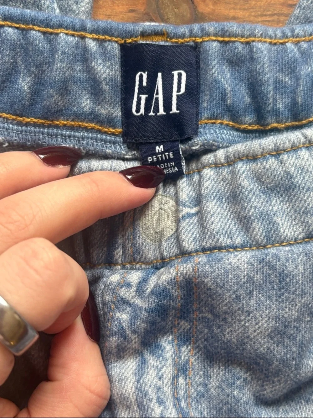 π GAP Light Blue Wide-Leg Jean Sweatpants - Picture 7 of 10